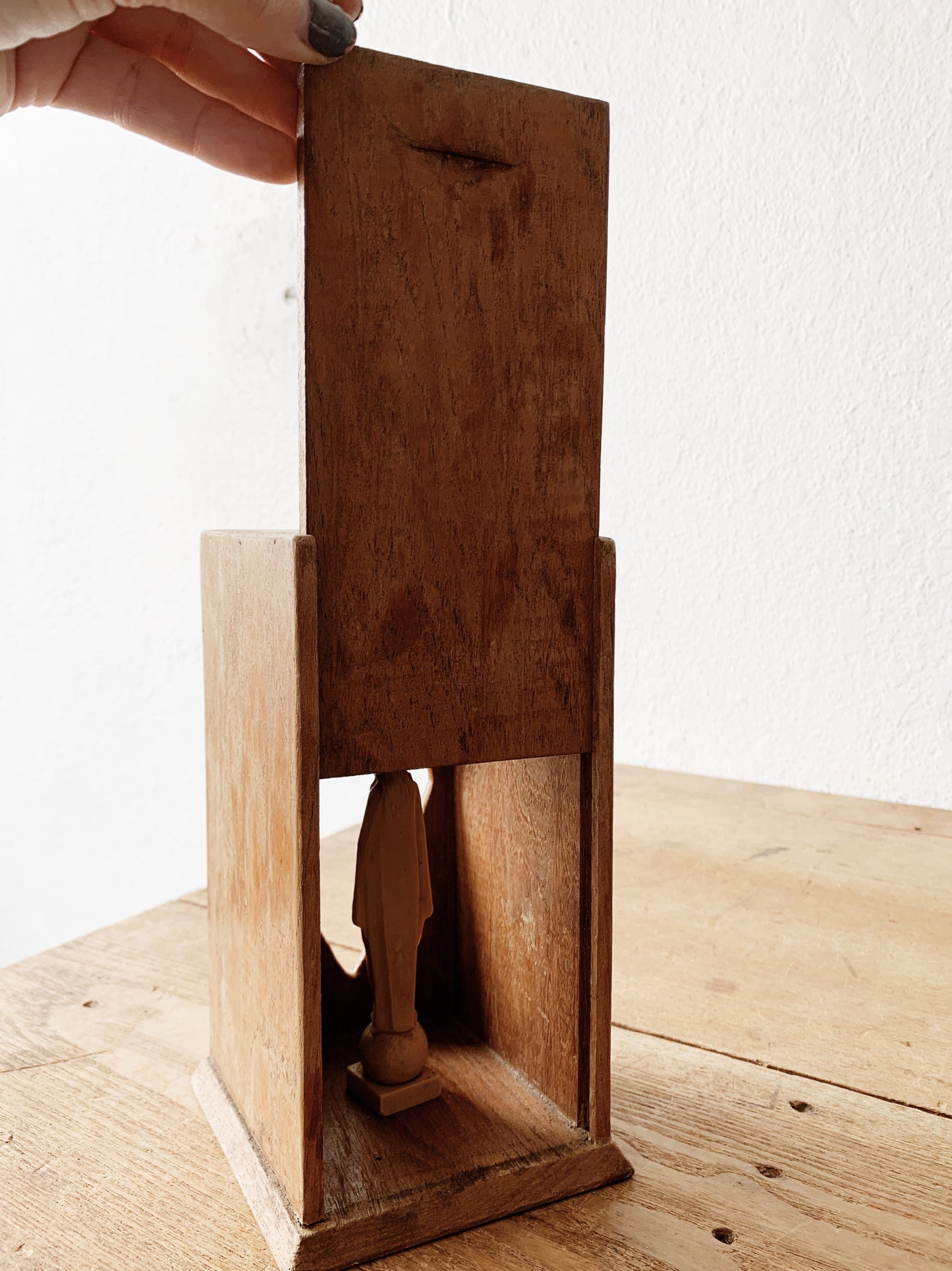 Vintage Wood Display Box with or without Statue