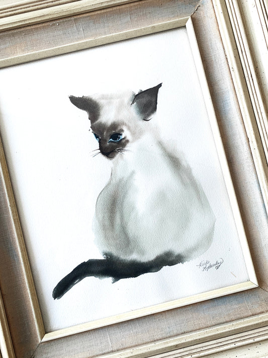 Vintage Framed Watercolor Painting