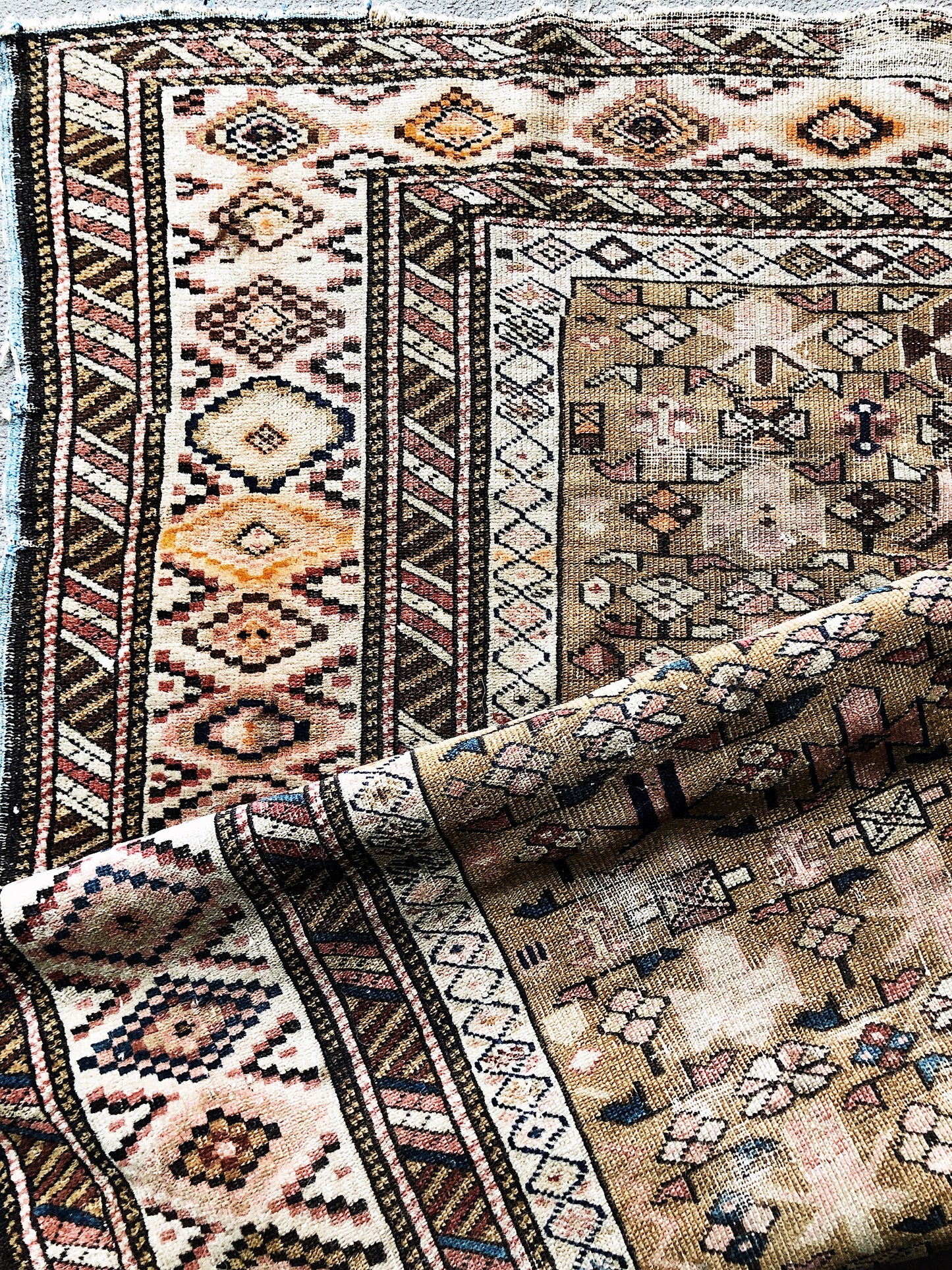 Vintage Turkish Wool Tribal Rug