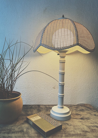 1970’s Table Lamp with Wicker Shade