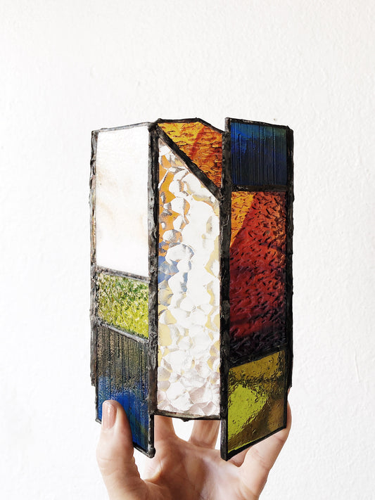 Vintage Stained Glass Lantern