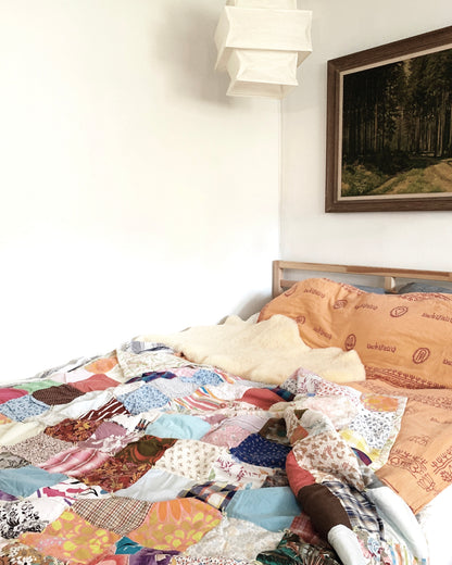 Vintage Handmade Cotton Patchwork Quilt