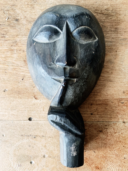 Vintage Carved Wood Sculpture Wall Hanging