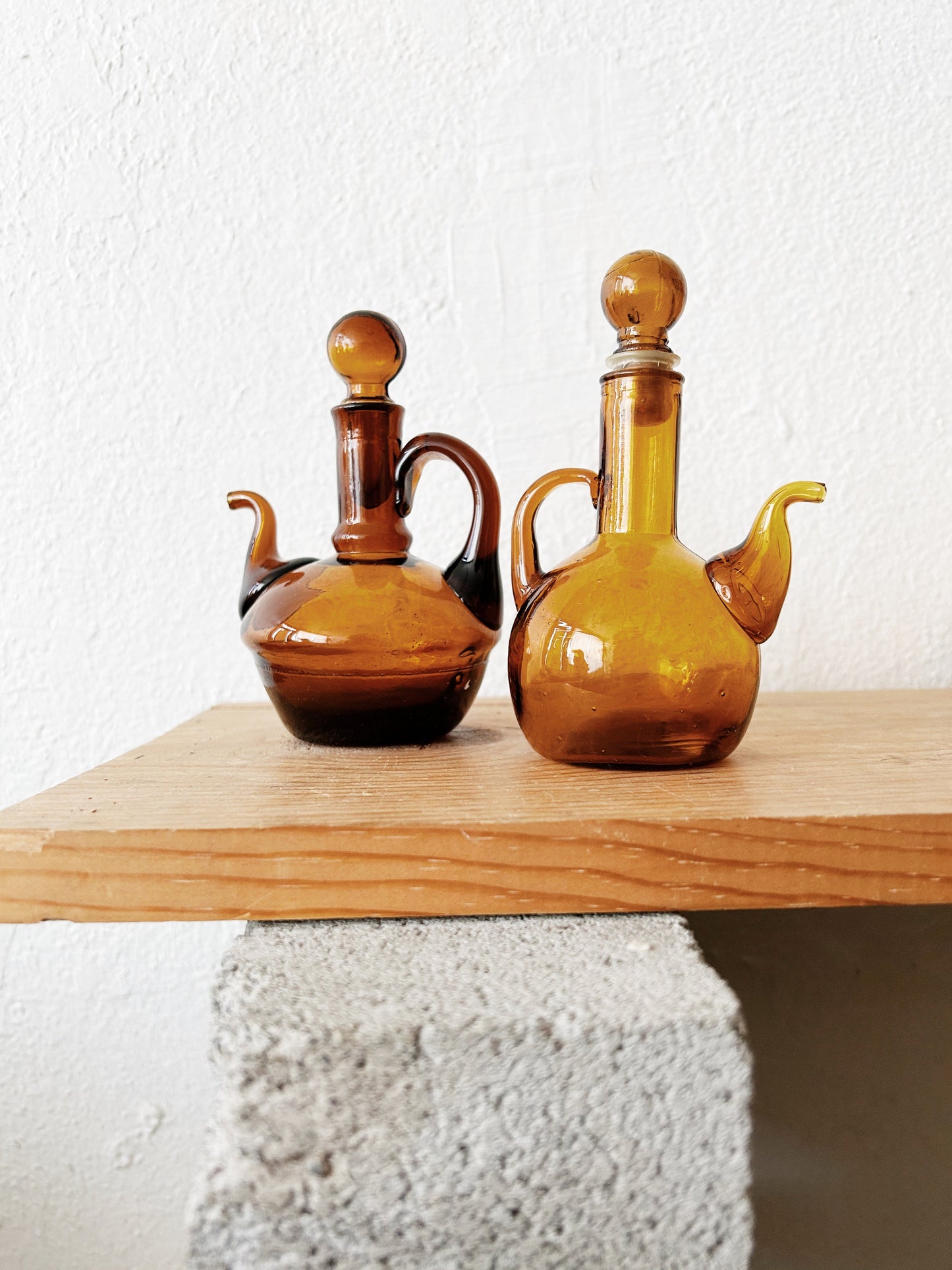 Vintage Amber Glass Cruet