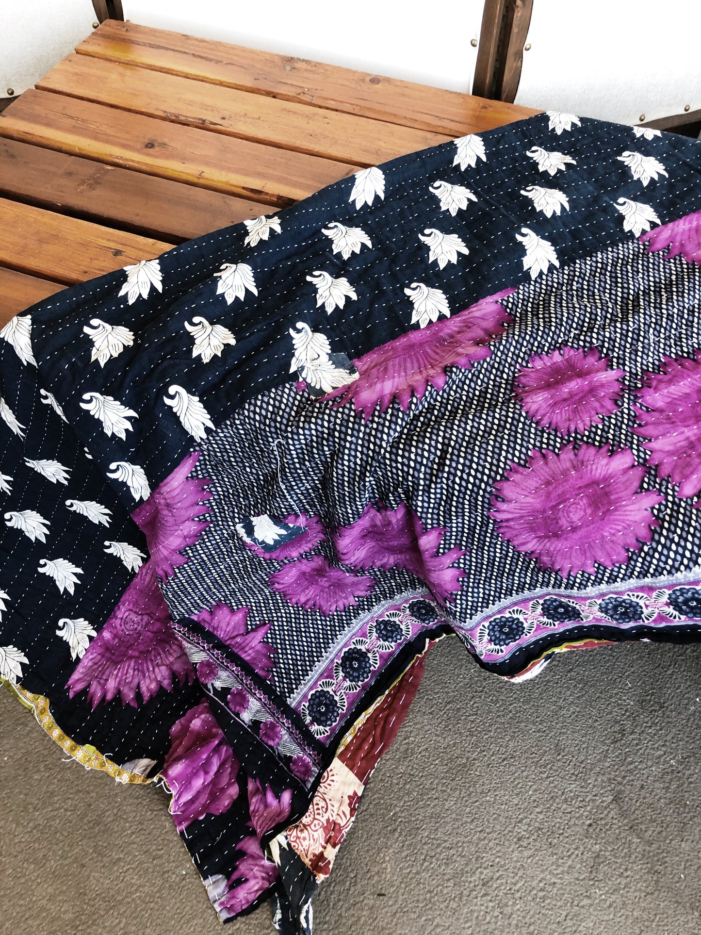 Reversible Vintage Kantha Quilt