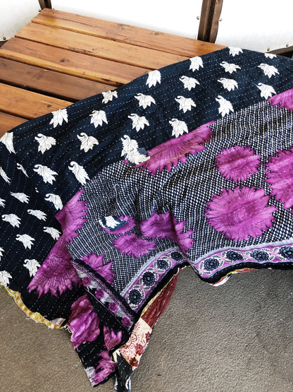 Reversible Vintage Kantha Quilt
