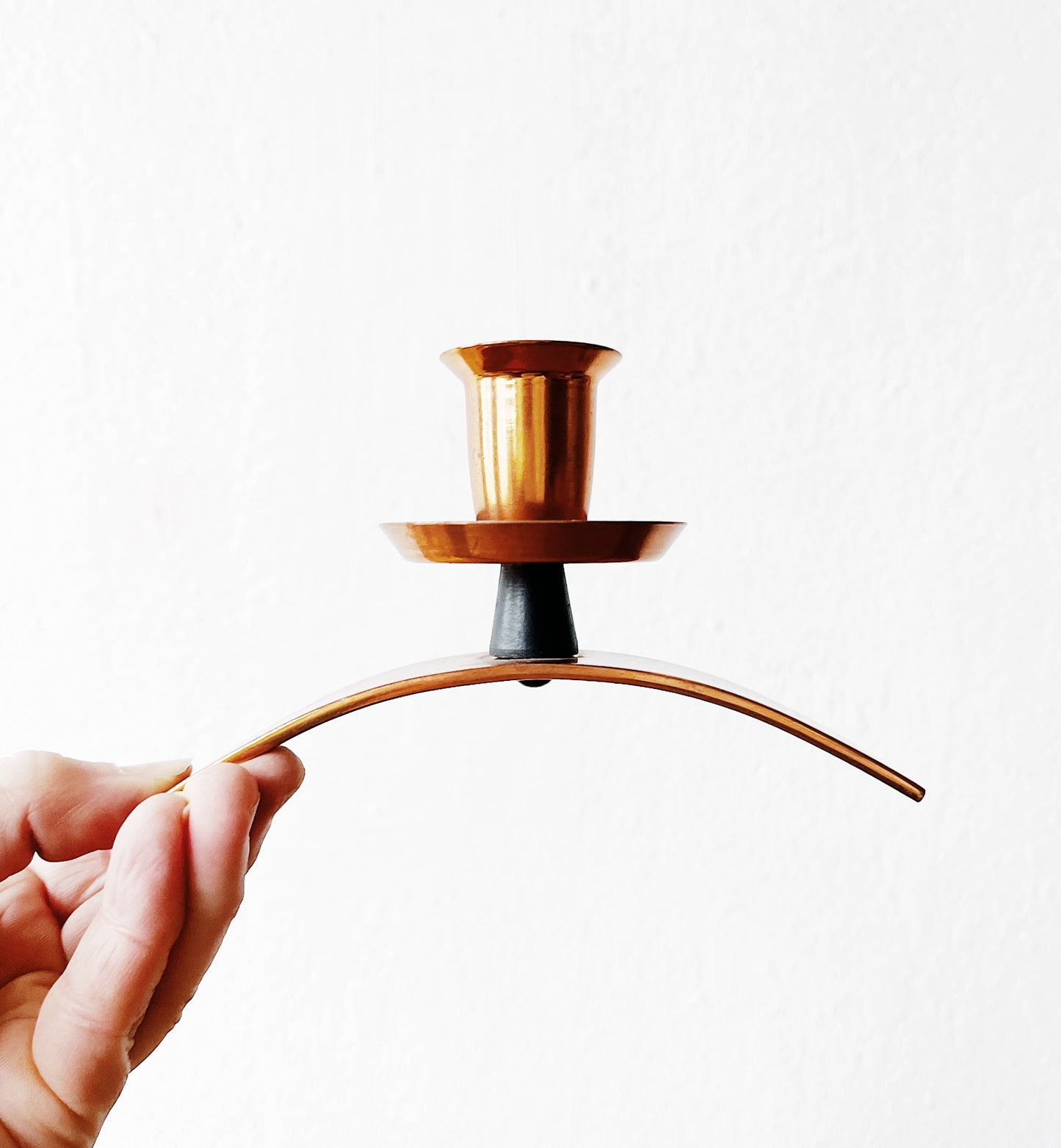 Modernist Copper Candle Holders