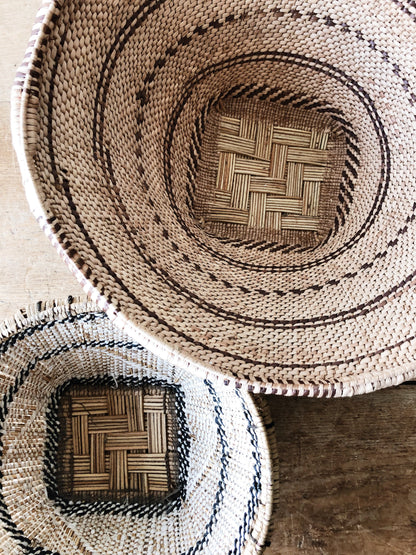 Vintage South African Woven Basket Pair