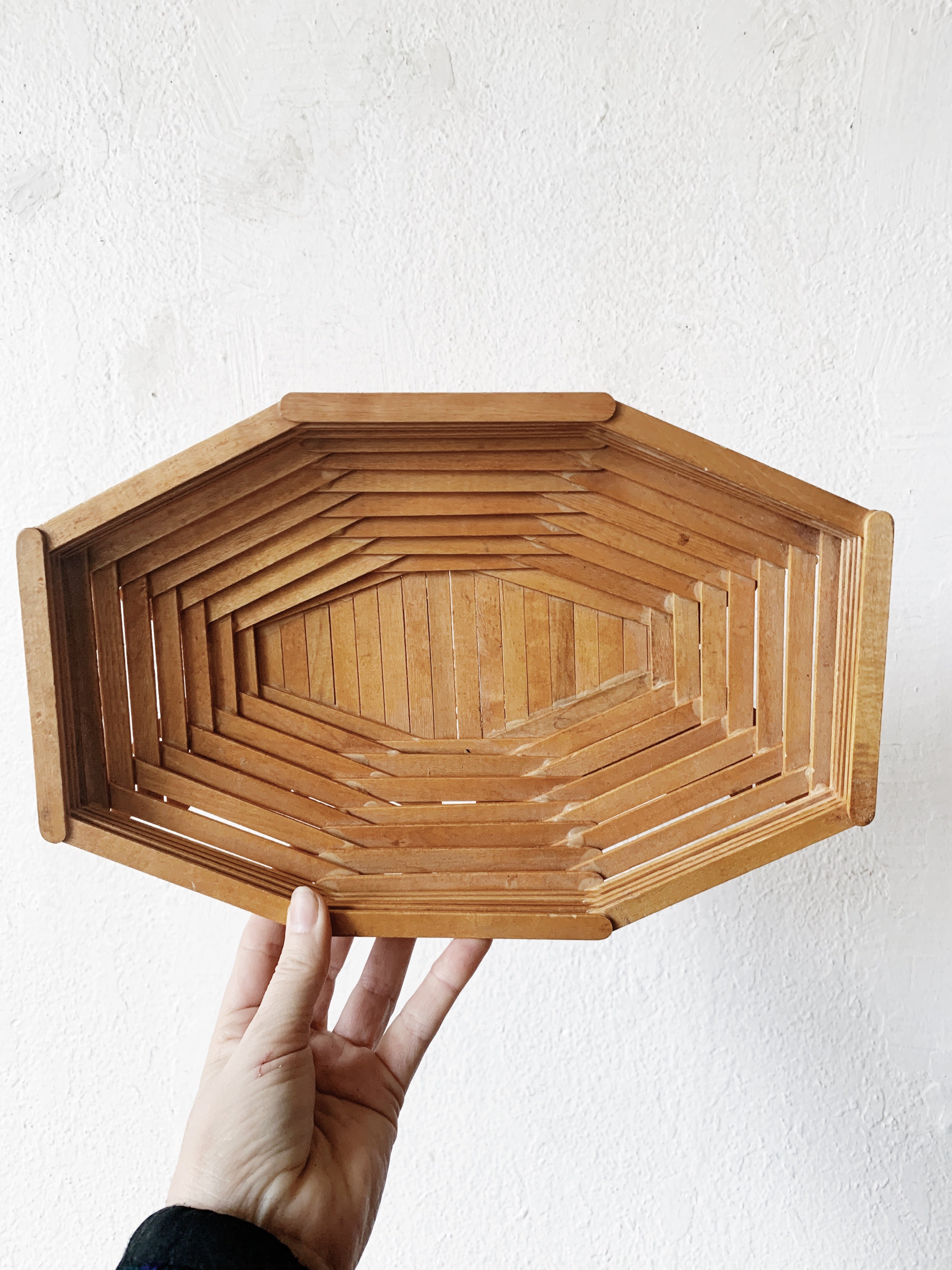 Vintage Handmade Folk Art Tray - Thumbnail 2