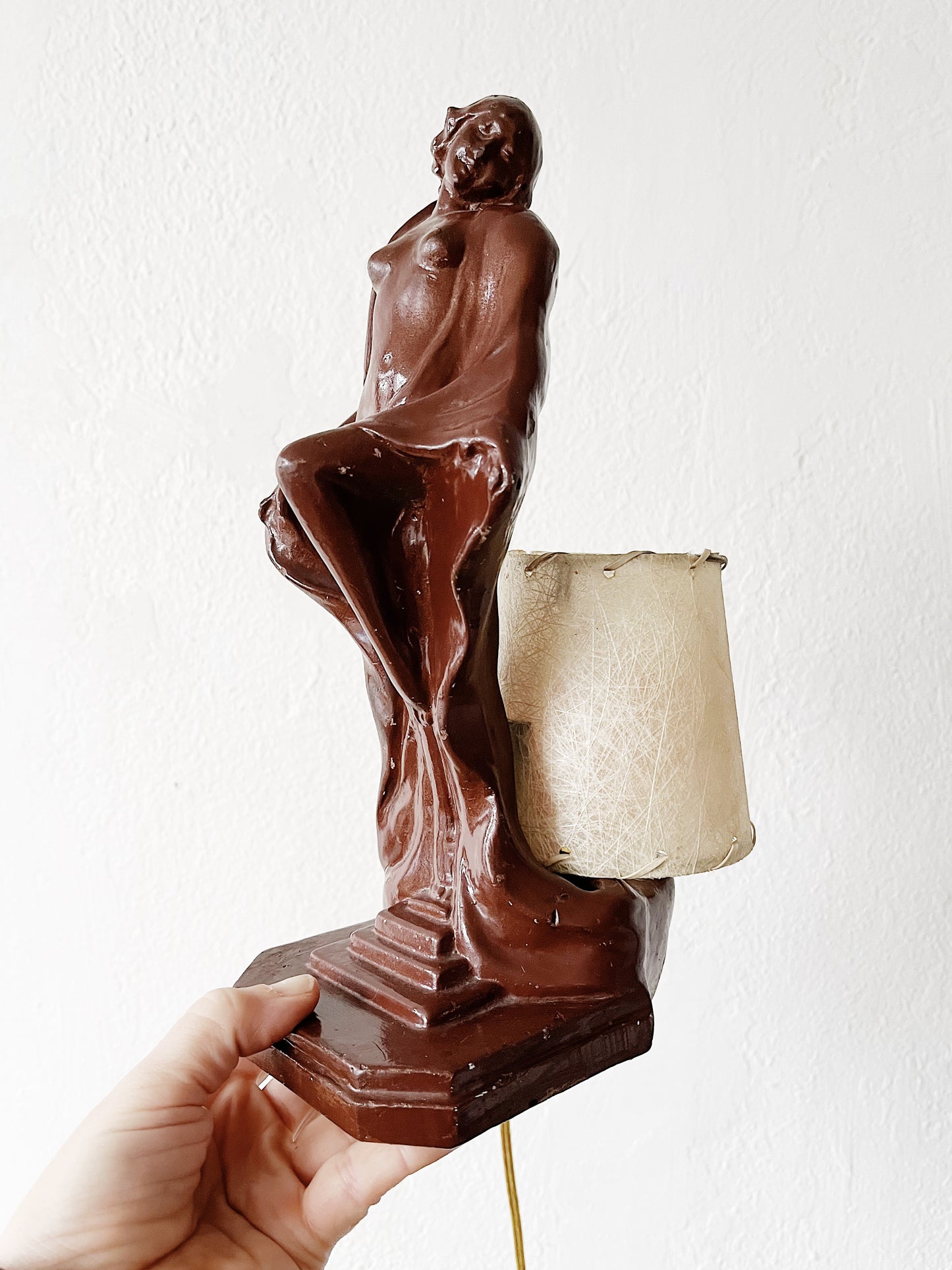 Art Nouveau Chalkware Lamp