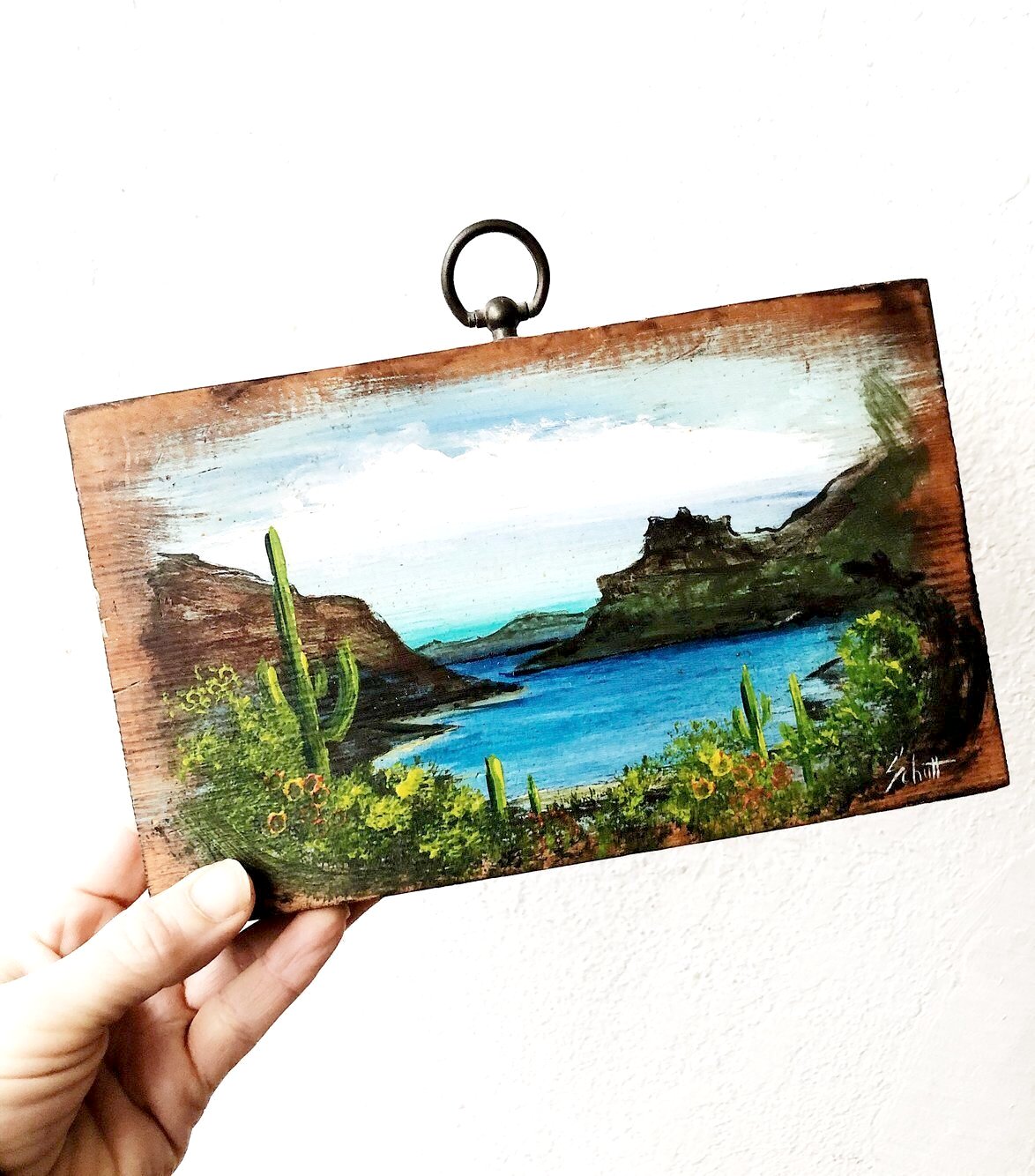Vintage Original Painting on Wood