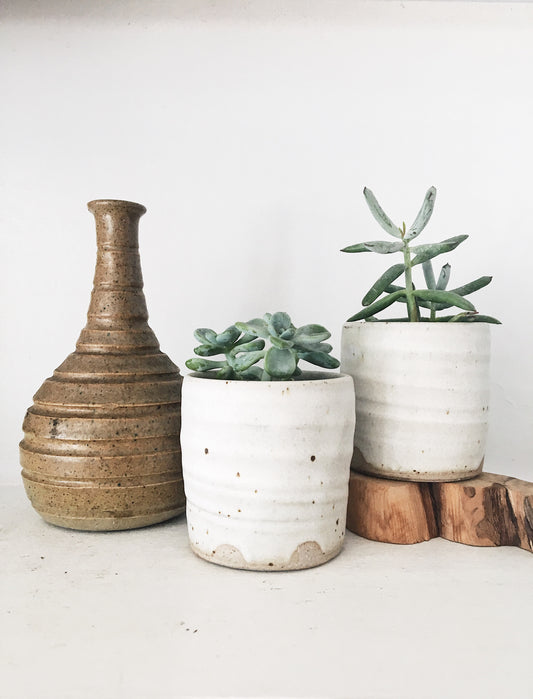 Handmade White Ceramic Tumblers