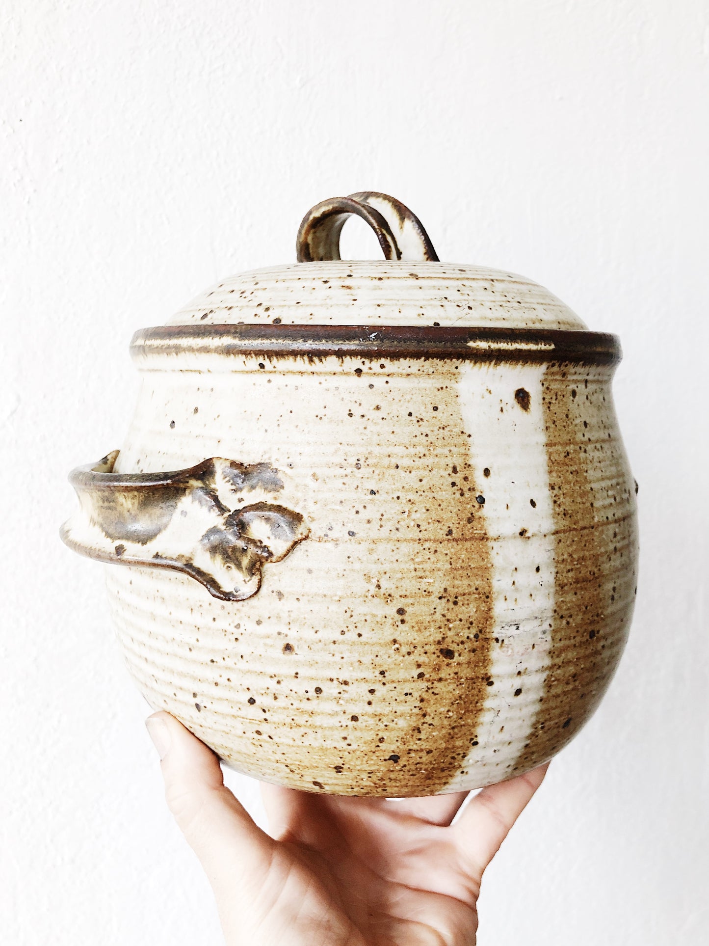 Vintage Lidded Stoneware Crock