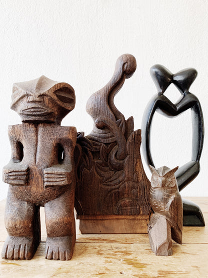 Vintage Carved Wood Owl