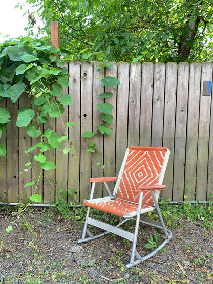 Vintage Aluminum Macrame Rocker