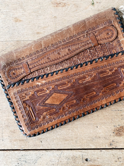 Vintage Tooled Leather Folio