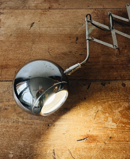Mid Century Chrome Accordion Lamp
