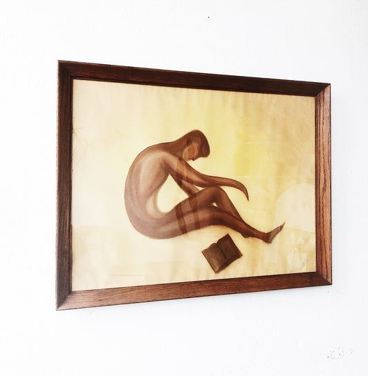 Vintage Original Reader Painting