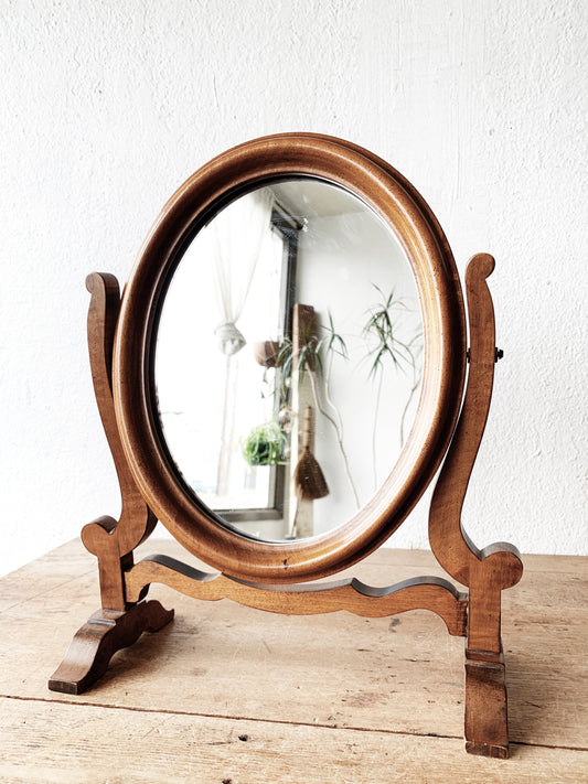 Vintage Wood Vanity Mirror