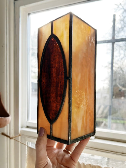 Vintage Stained Glass Luminary