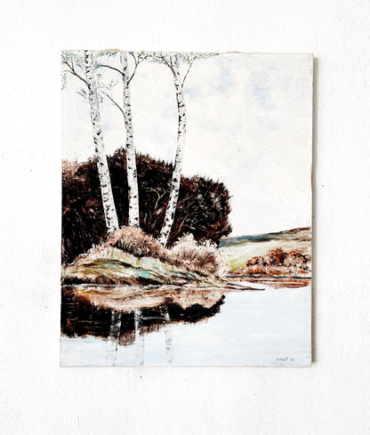 Large Vintage Landscape Painting