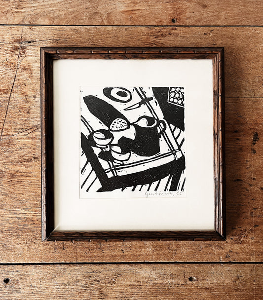 1960s Original Wood Cut Print