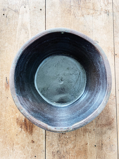 Iron Stand with Stoneware Planter or Birdbath