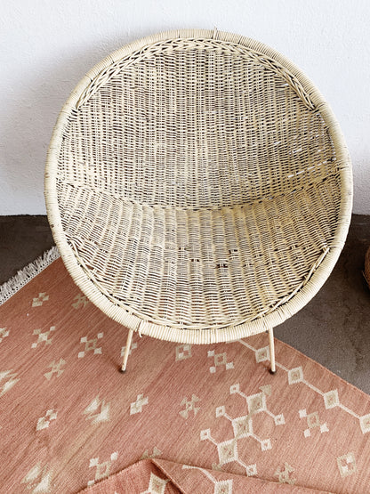 Mid Century Wicker Bucket Chair