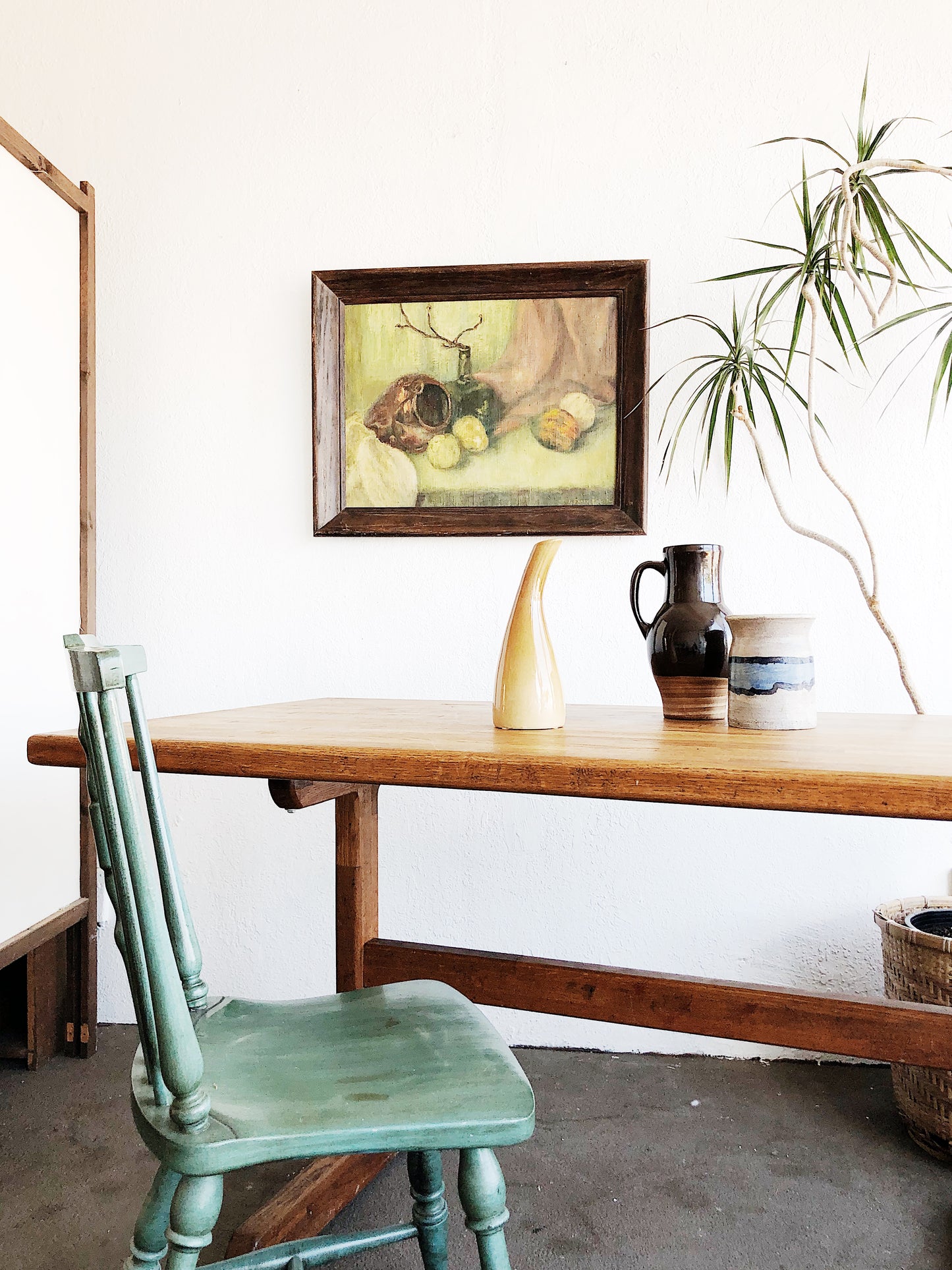 Vintage Butcherblock Trestle Table
