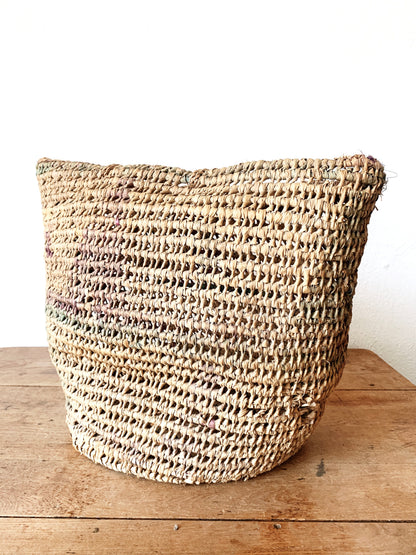 Large Vintage Straw Tote