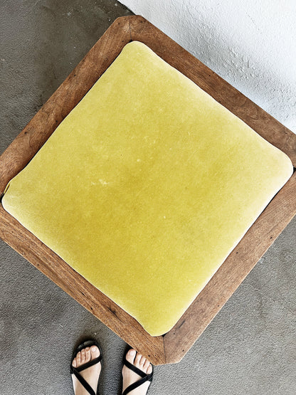 Mid Century Velvet Ottoman