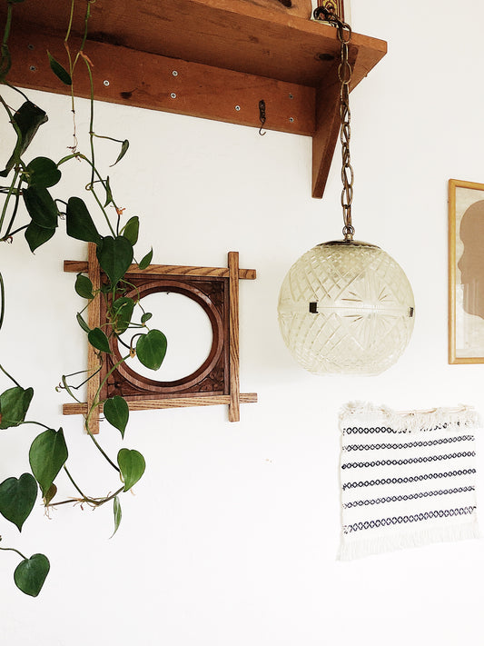 Vintage Cut Lucite Globe Pendant Lamp