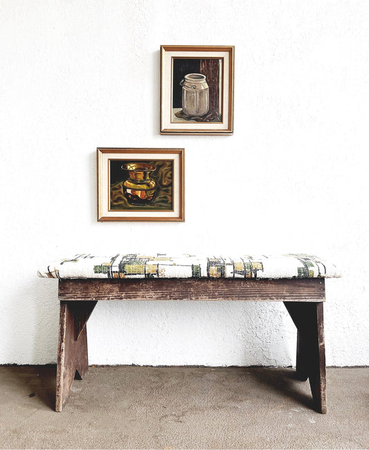 Vintage Upholstered Bench