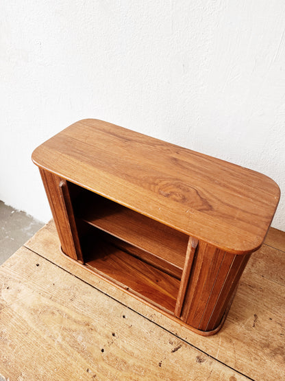 Vintage Teak Tambour Wall Cubby