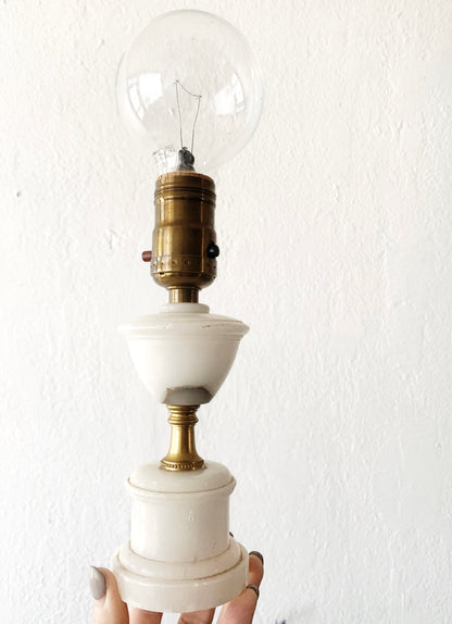 Vintage Marble and Brass Lamp