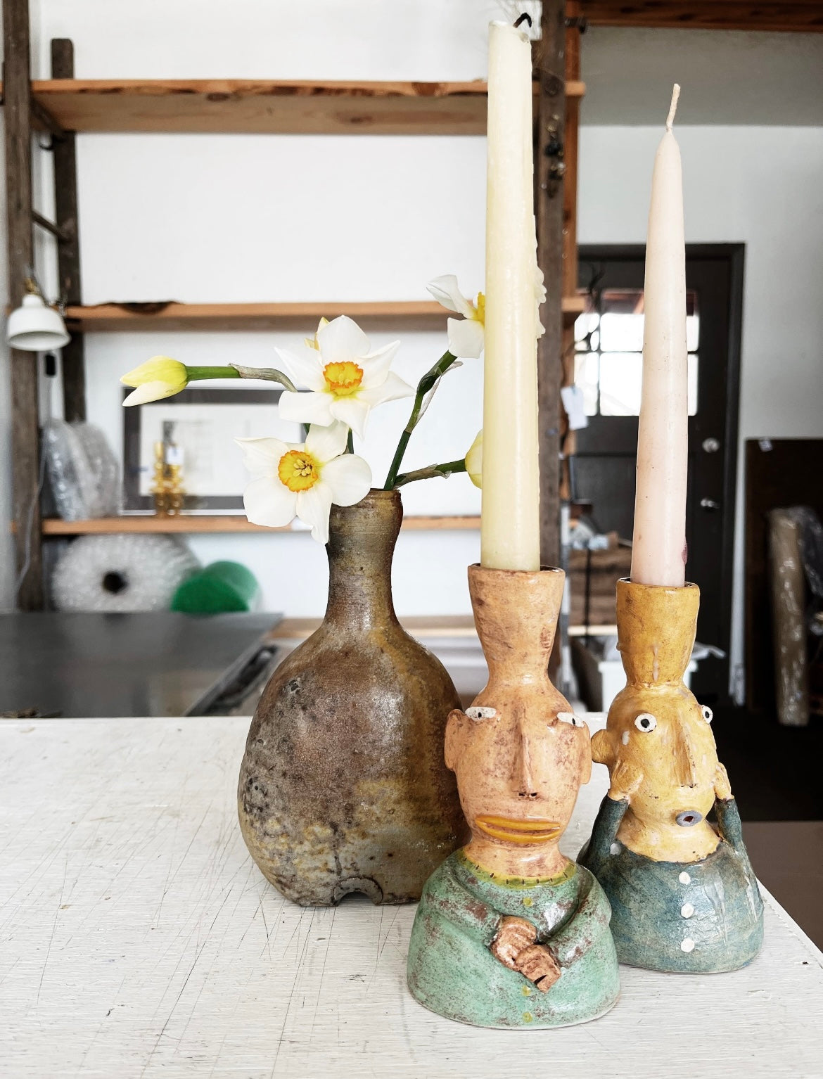 Handmade Kim Murton Figural Candlestick