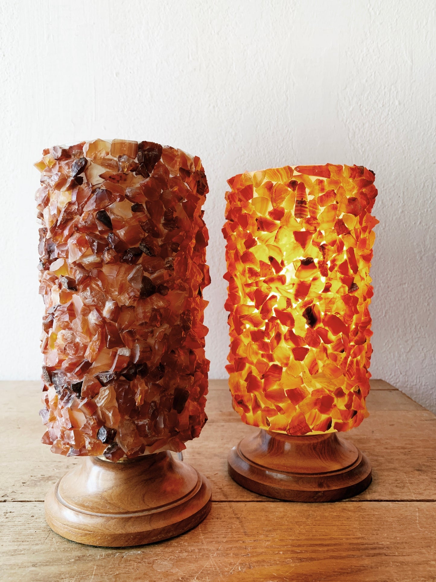 Mid Century Agate Encased Glass Lamp