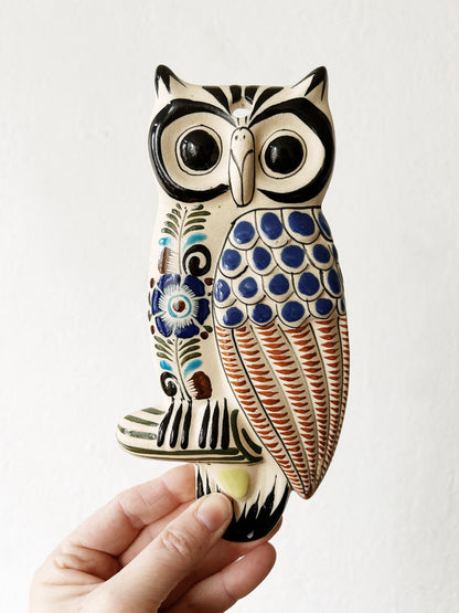 Vintage Tonala Hand Painted Owl Mexico