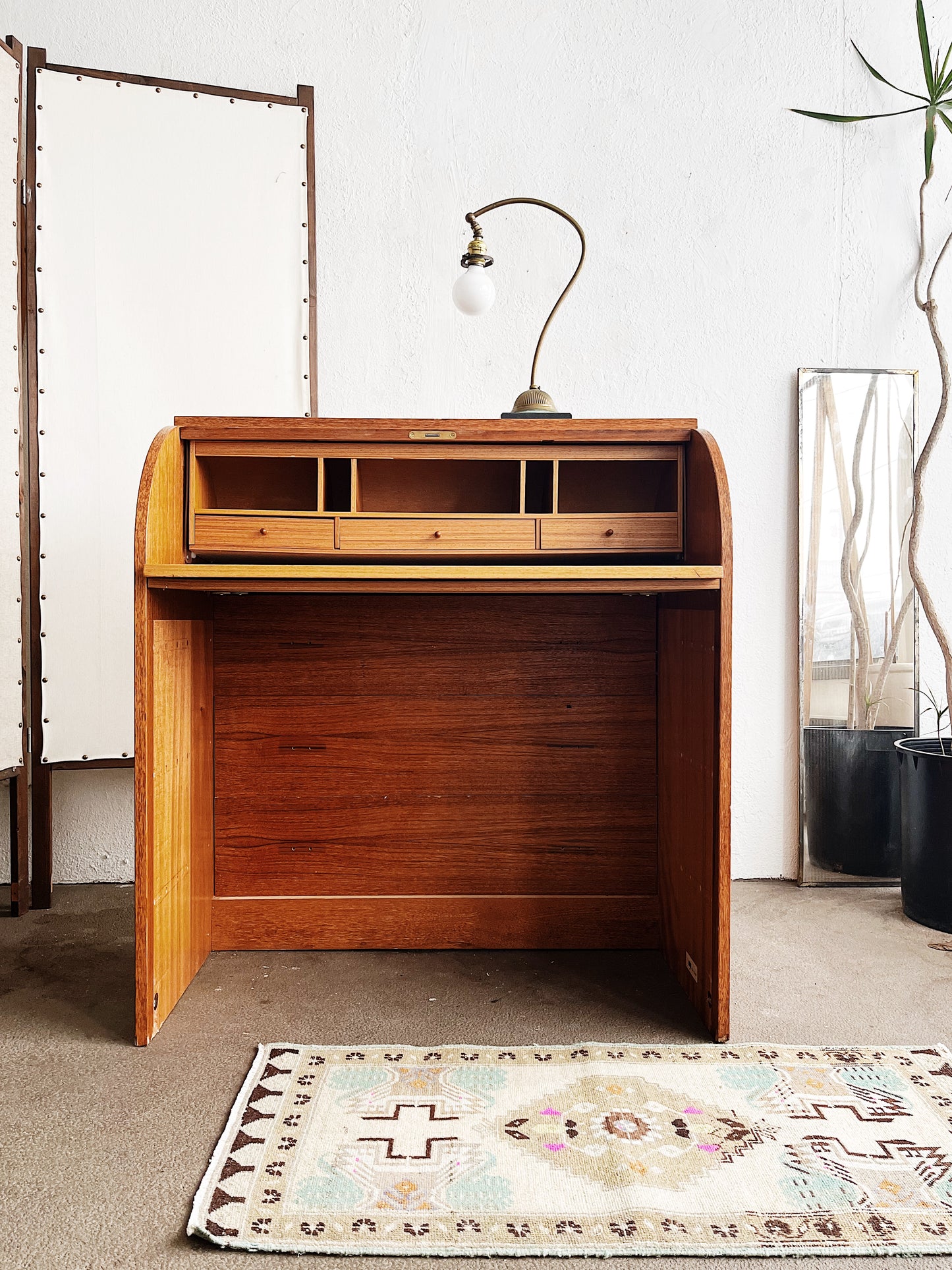 Vintage Ostergaard Style Roll Top Desk