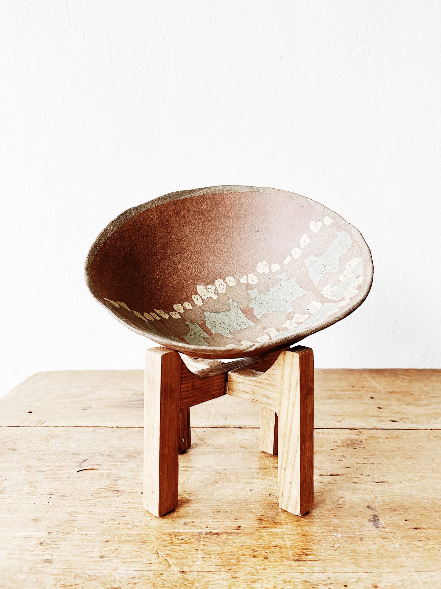 M Simon Vintage Ceramic Bowl with Stand