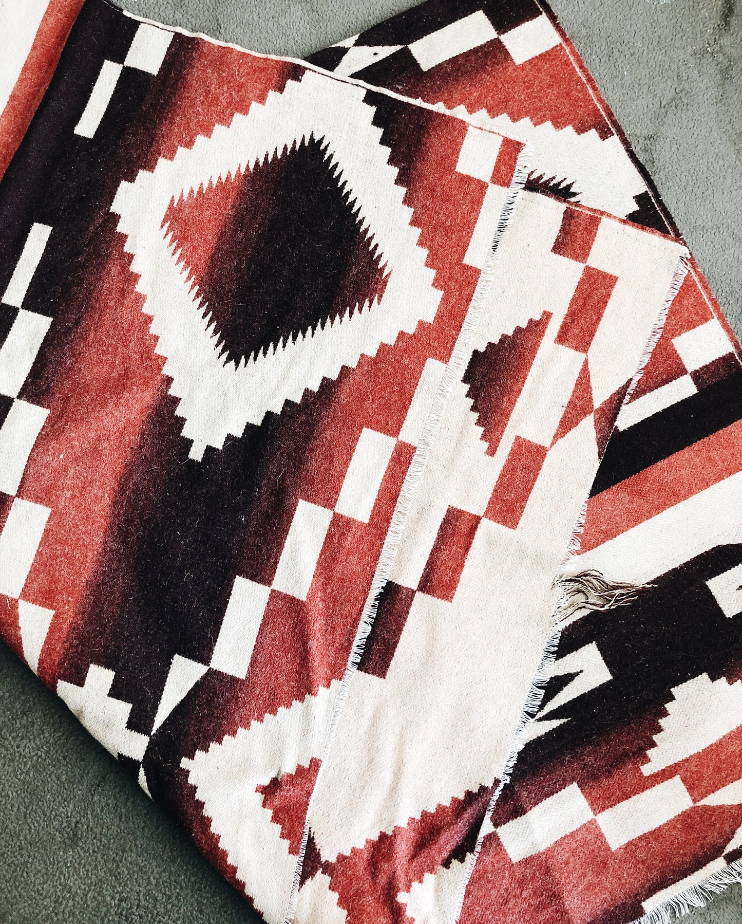 Vintage Wool Reversible Blanket