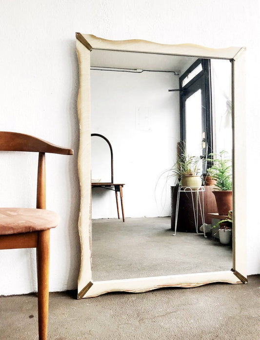 Mid Century Blond Wood Mirror