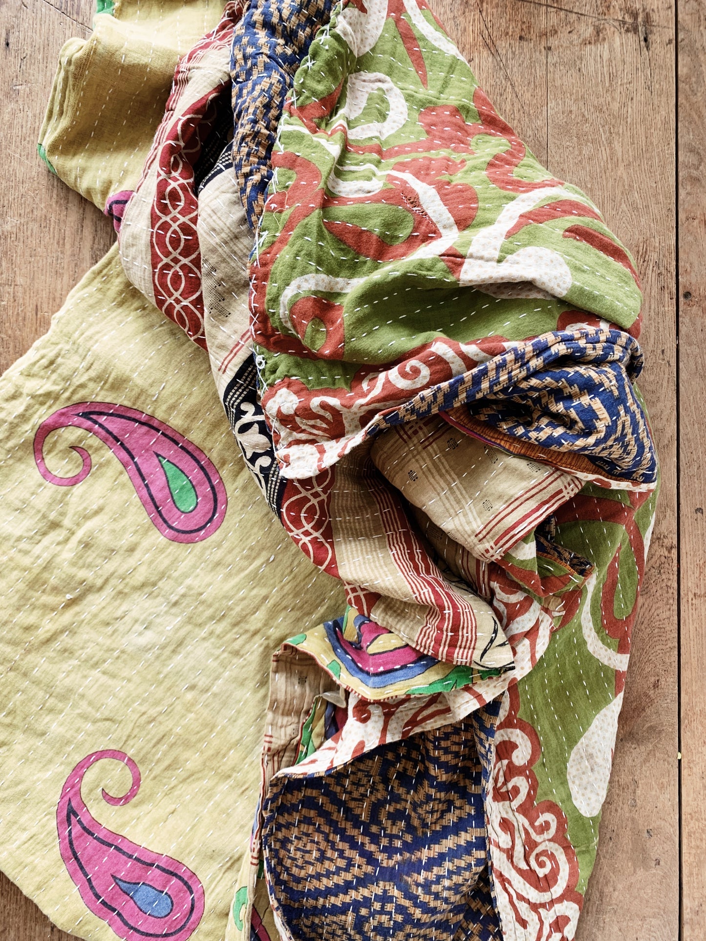 Vintage Cotton Kantha Quilt