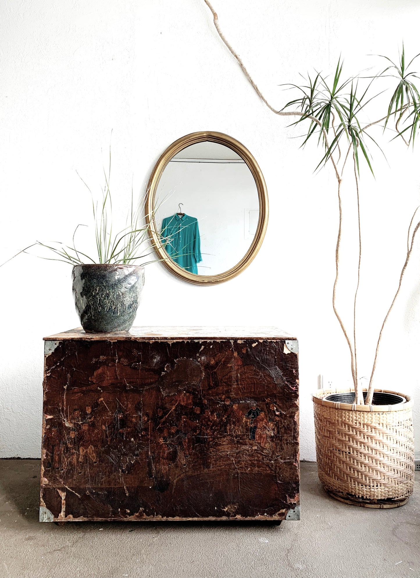 Antique Wood Trunk