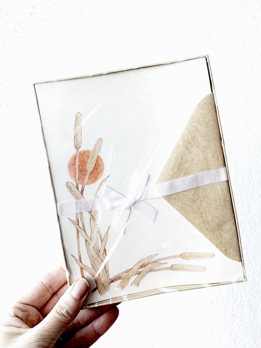 Vintage Cattail Stationery