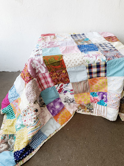 Vintage Handmade Cotton Patchwork Quilt
