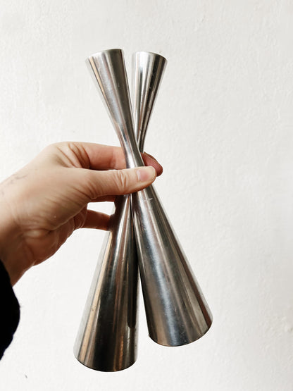 Vintage Chrome Swedish Candle Holders