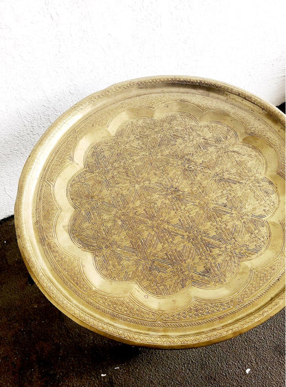 Antique Brass Side Tray Table