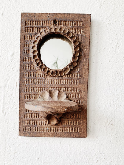 Handmade Ceramic Mirrored Wall Shelf