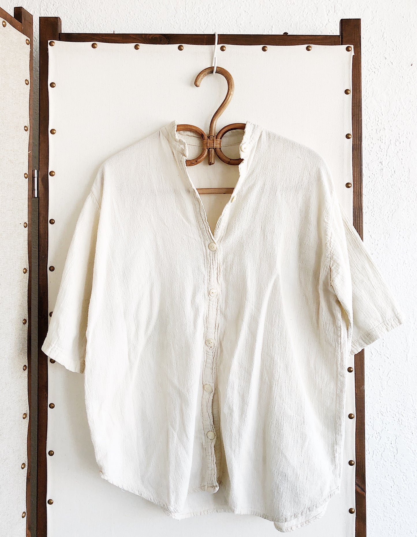 Vintage Unbleached Cotton Gauze Top